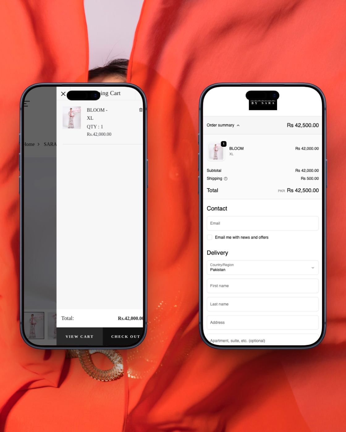 Sublime by Sara mobile shopping and checkout experience